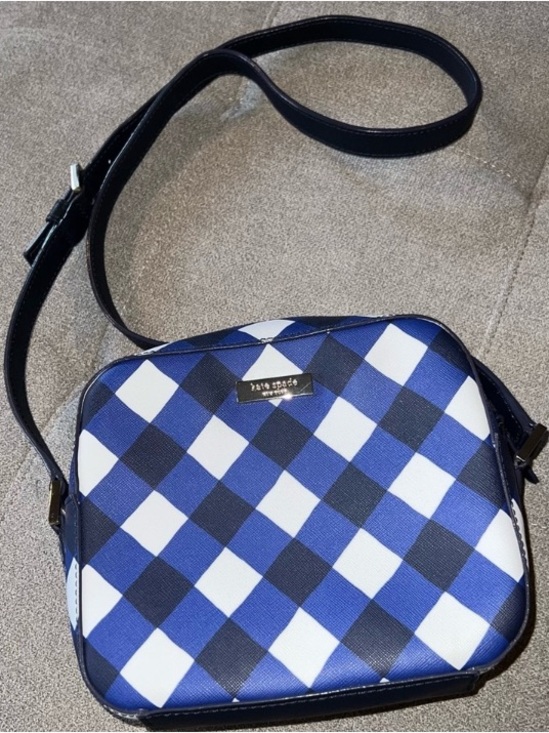 kate spade Handbags - kate spade Blue, White & Black Check Crossbody Bag